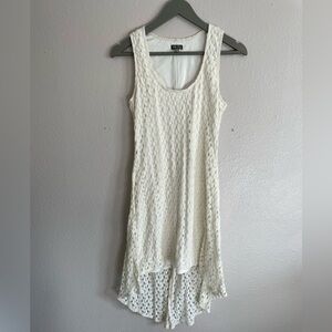 Elegant Ivory Lace High Low Dress
